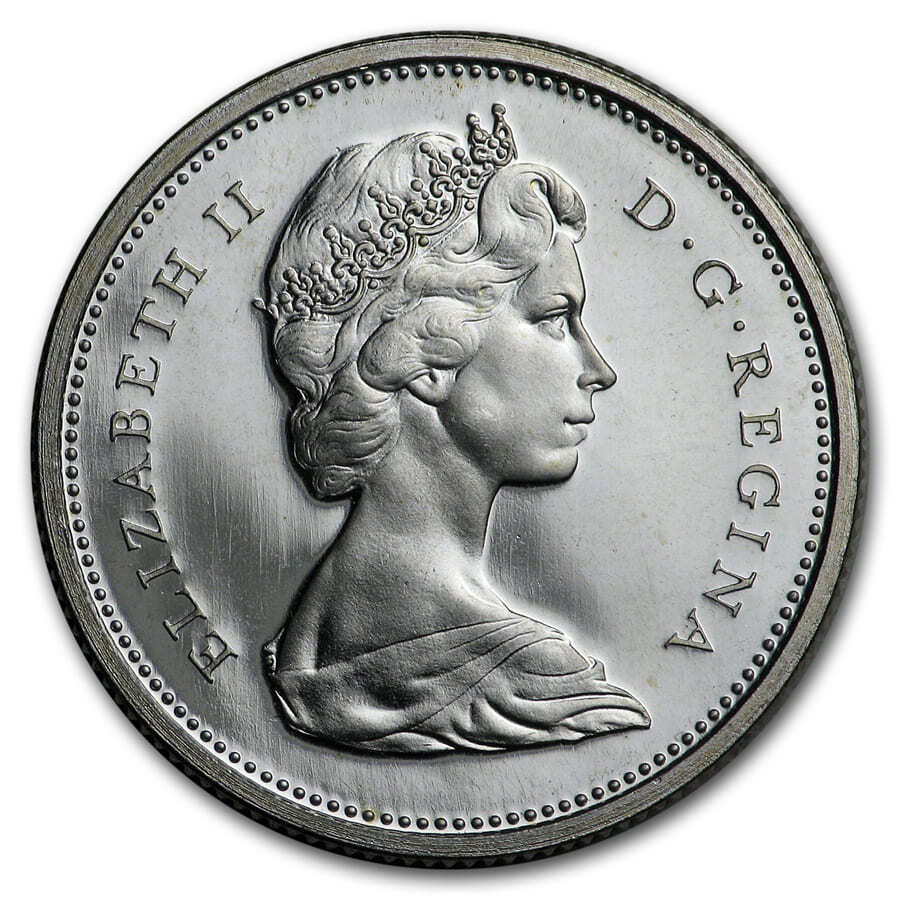 1966 Canada Silver 25 Cents BU/Prooflike