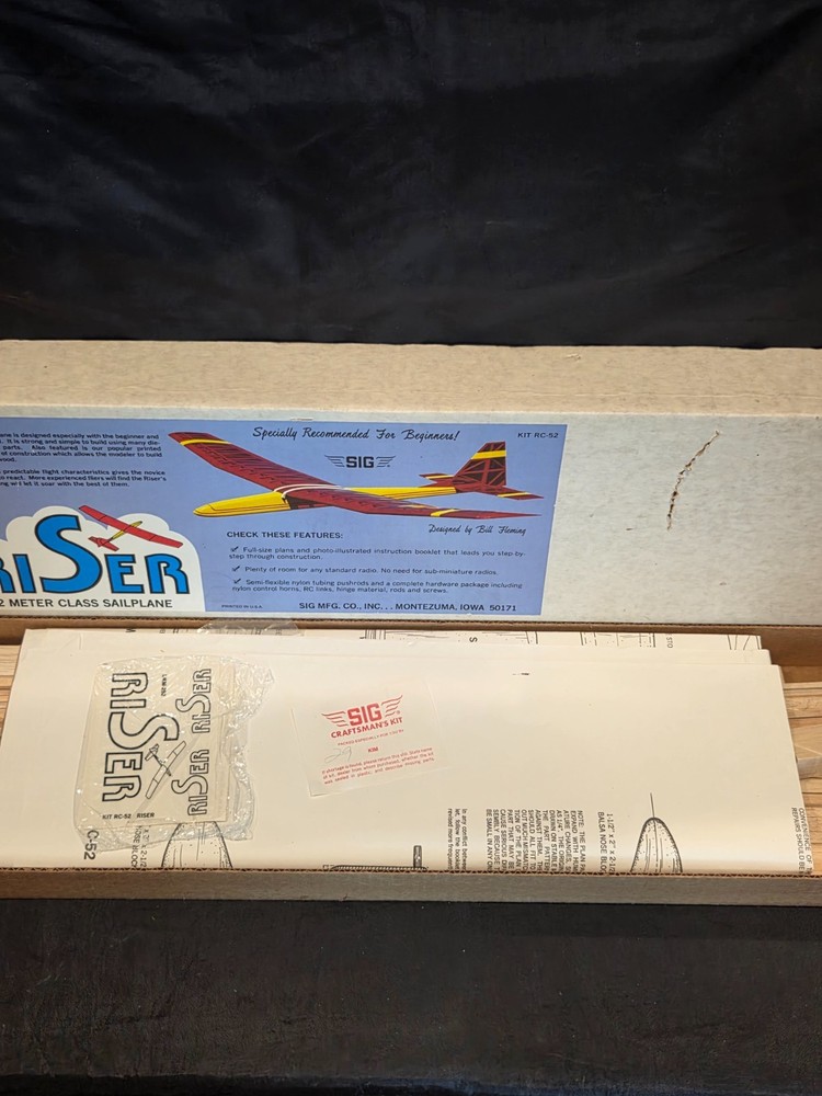 Sig RISER 2 Meter Class RC Glider balsa model kit NEW