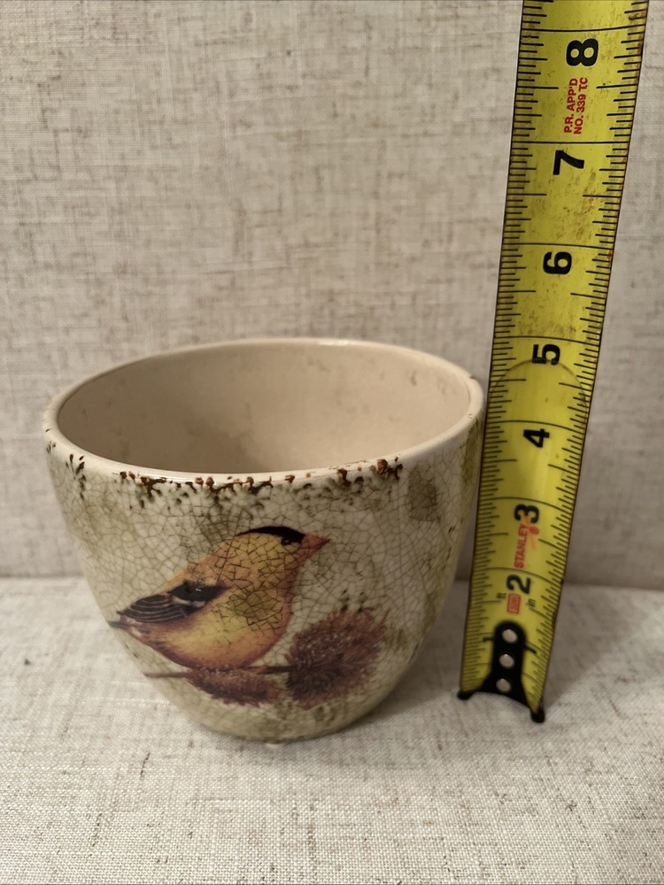 Transpac Collections Ceramic Bird Planter Container Farmhouse Decor