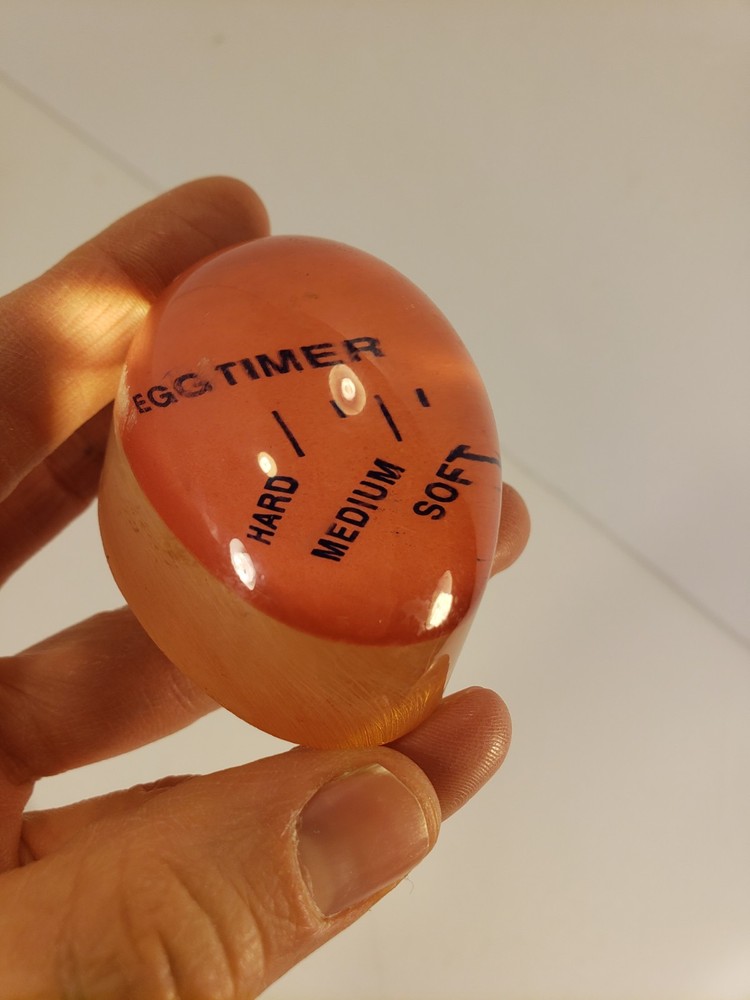 1 Vtg Egg Timer Color Changing Indicator Soft Medium and Hard Boiled Eggs Pink