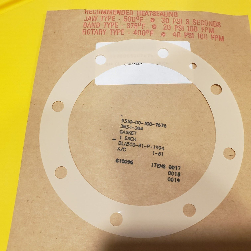(5) TUTHILL GASKETS 3M34-004 5330-00-300-7676