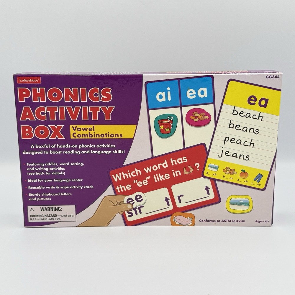 Lakeshore Learning VOWEL COMBINATIONS Phonics Activity Box GG344 - READ