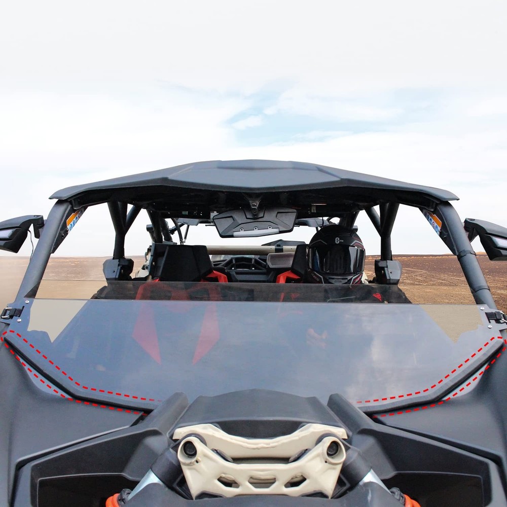 UTV Front Half Clear Windshield Scratch Resistant Hard Compatible with clear
