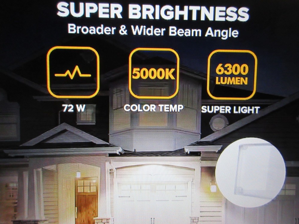 Lutec 3-Head 342W Equivalent LED White Weather Resistant Motion Light