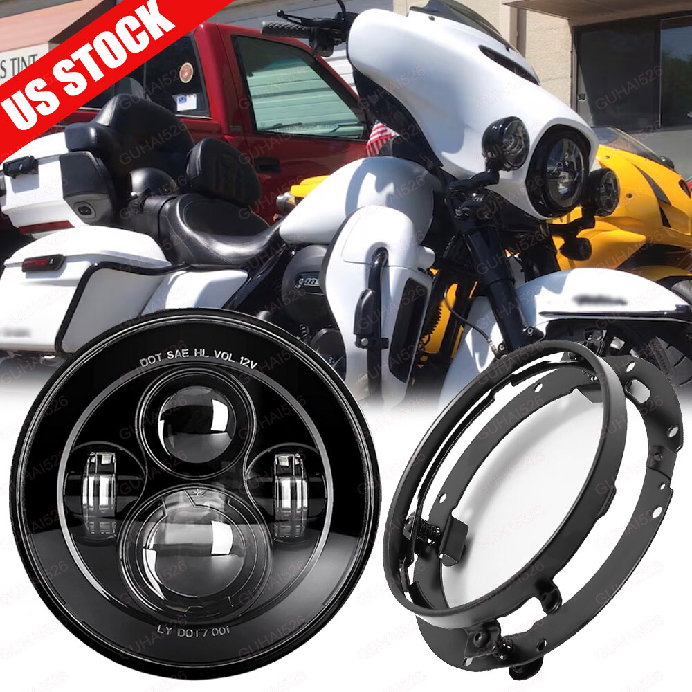 7" LED Headlight&Bracket Mount for Electra Glide Ultra Classic Injected FLHT