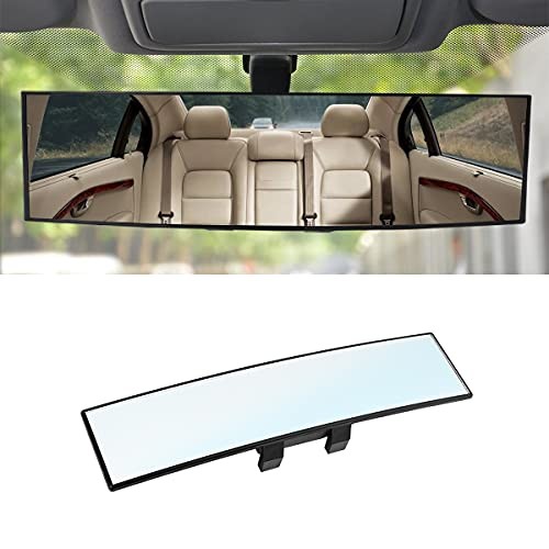 Car Rearview Mirrors, Shock Resistant Interior Clip-on Panoramic Rear White