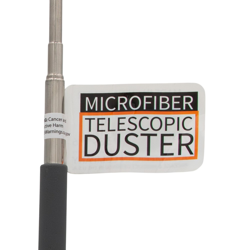 Microfiber Telescopic Duster Adjustable 6"-25" Handle in Grey/Orange, 4 Pack