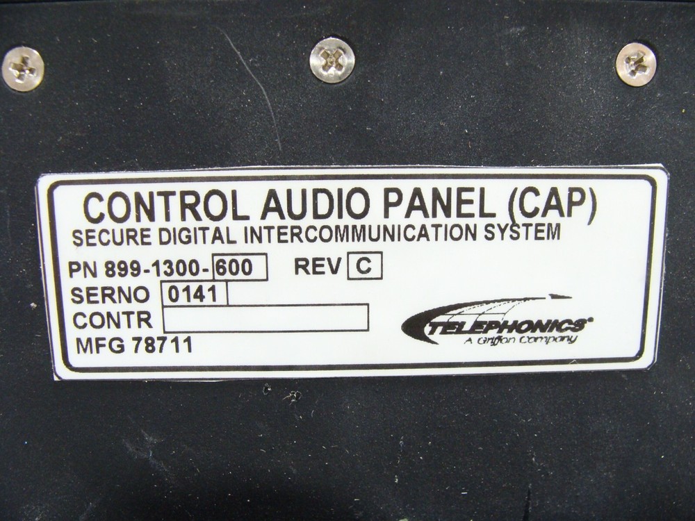 Telephonics Griffon Avionics Secure Digital Intercom / Control Audio Panel CAP