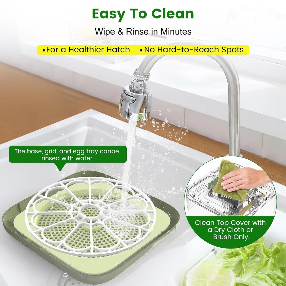 Auto Egg Incubator with Humidity Control & Hatching Guide for Various Eggs