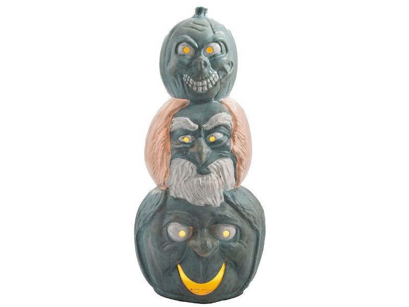 Light-Up Hitchhiking Ghosts Pumpkin Stack Haunted Mansion Halloween Yard Prop