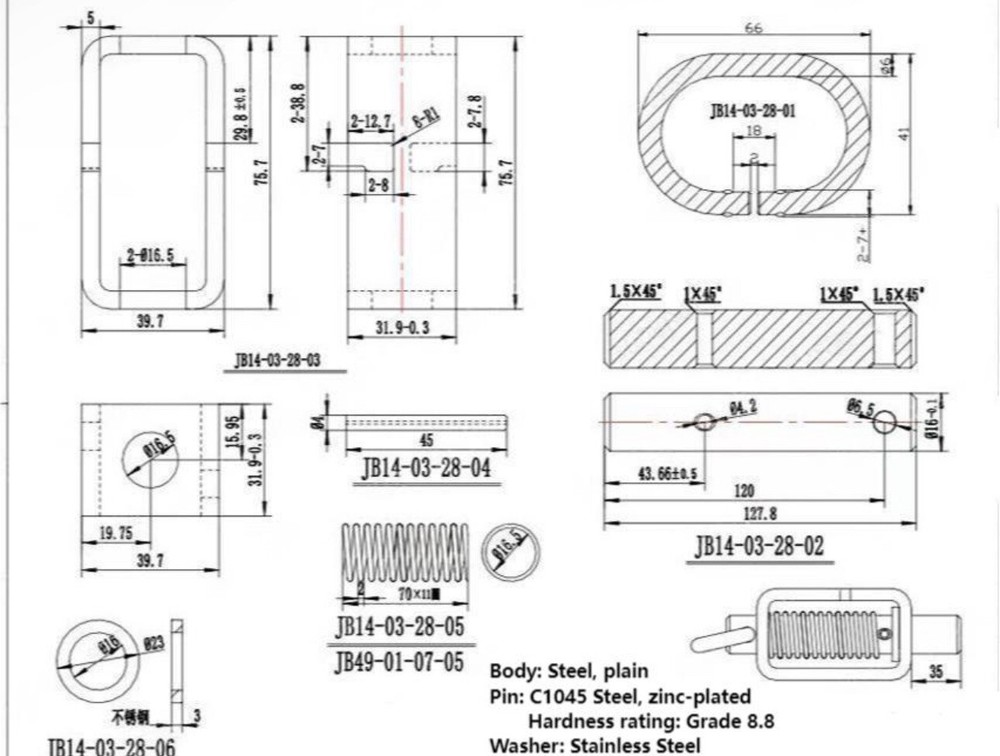 2x Trailer Truck Spring Latch 5/8" Steel Ramp Gate Door Weld on Heavy Duty