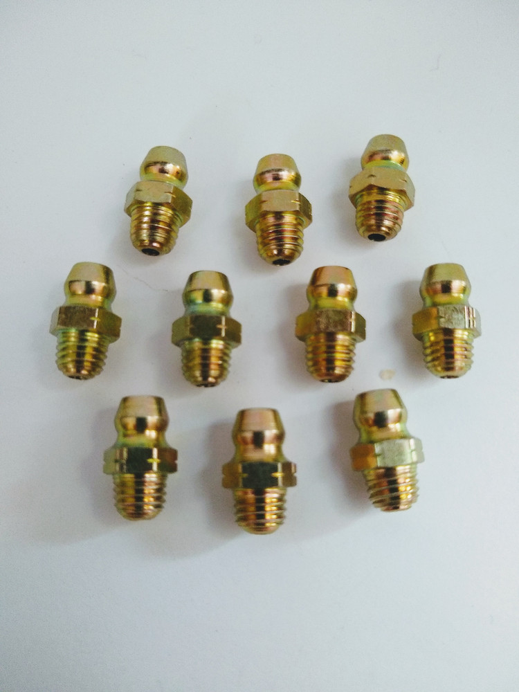 1/4"-28 THREAD FORMING Straight Grease, Zerk, Nipple, Fittings 10 Pcs.