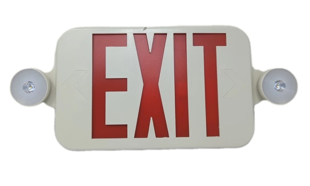 Wired LED Exit Sign Emergency Light–Hi Output Compact Combo