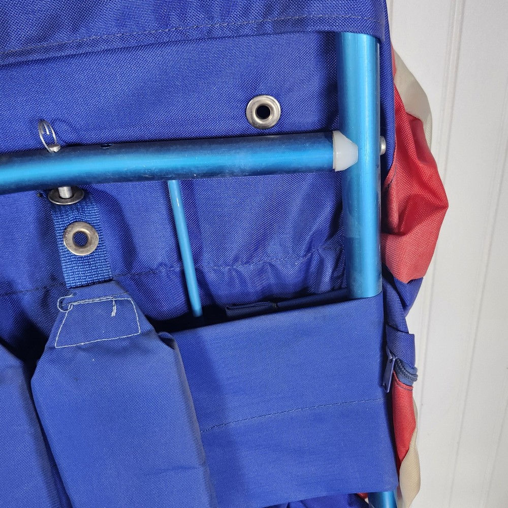 Vintage 1970ish RED, WHITE & BLUE EXTERNAL FRAME BACKPACK