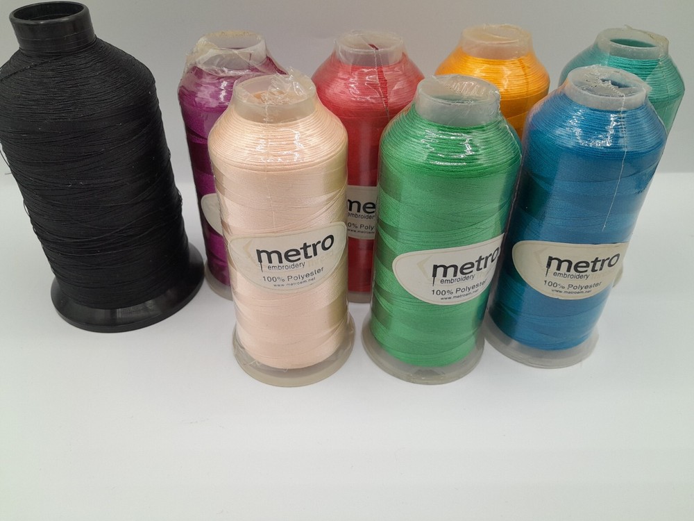 Embroidery Thread LOT 8 Spools And 21 Thread Container NEW/USED