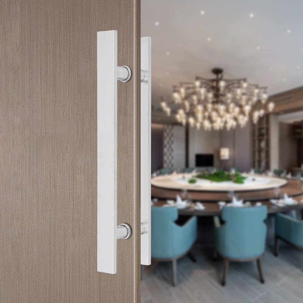 Stainless Door Handle H Shape Double Sided Pull Push Sliding Barn Door Handle