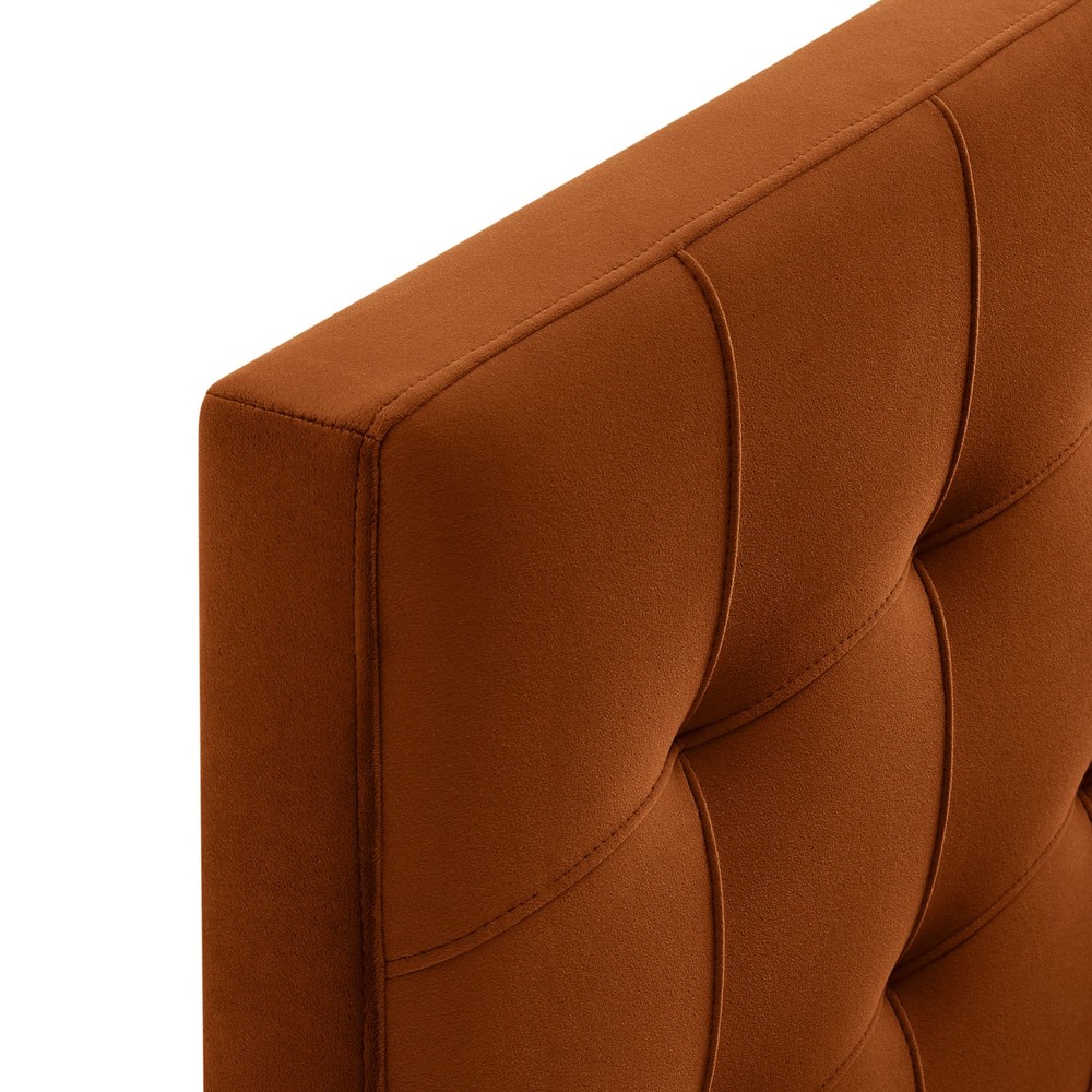 Lily Stain-Resistant Performance Velvet Full Size Headboard in Rust