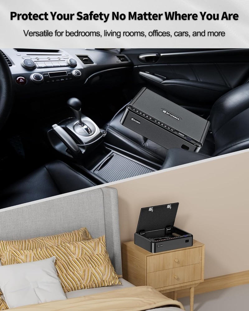 Intelligent Portable Gun Safe with Multiple Unlock Options - Ideal for Security