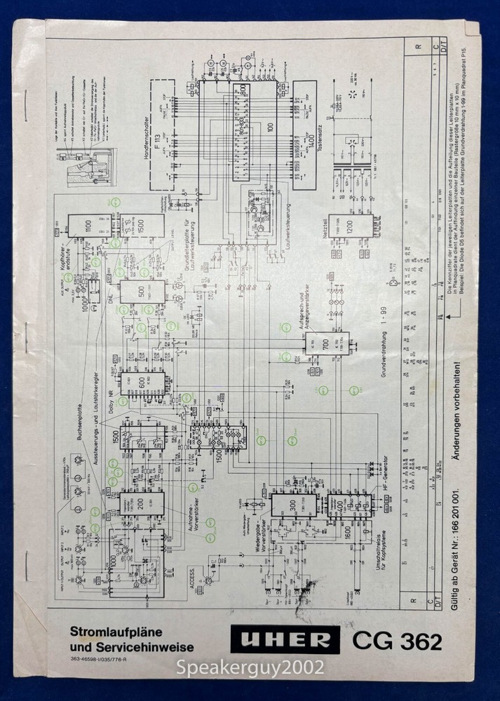 Original UHER Schematic / CG 362