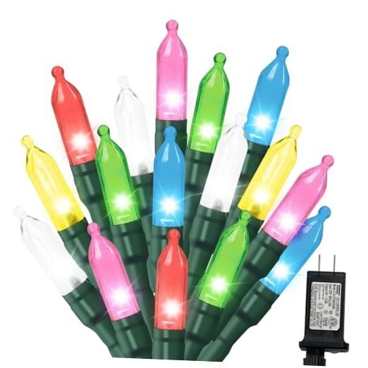 Pastel Easter Lights String Christmas Mini Light, 32.5FT 100 LED Multicolor