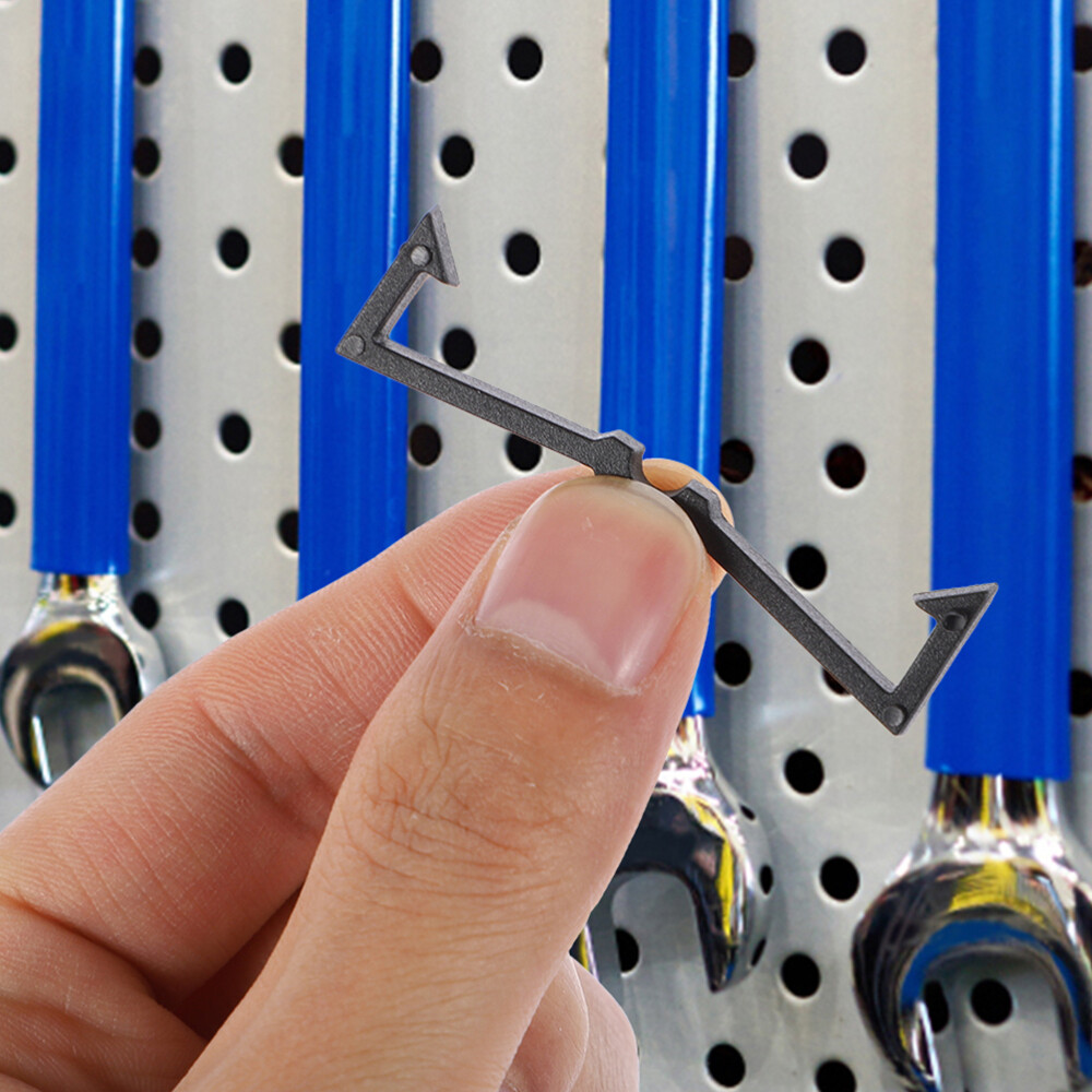 50PCS Pegboard Hook Secure Clips Portable Pegboard Locks Plastic Locks Black