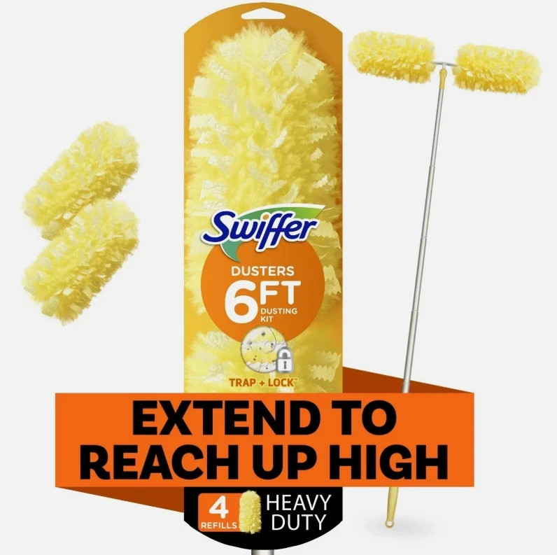 Super Extendable Dusting Kit with Heavy Duty Refills 1-Handle, 4- Dusters