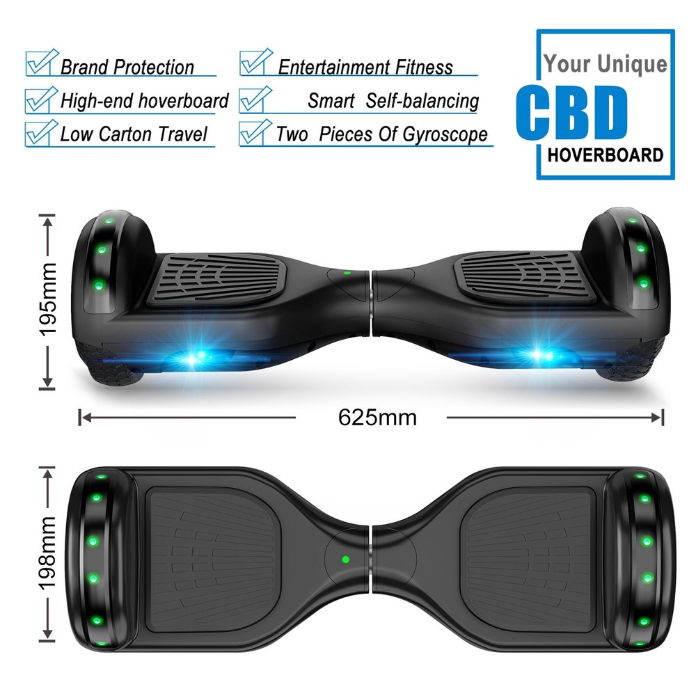 New 6.5'' Hoverboard Bluetooth Speaker LED Wheels Self-Balancing Hoverboard