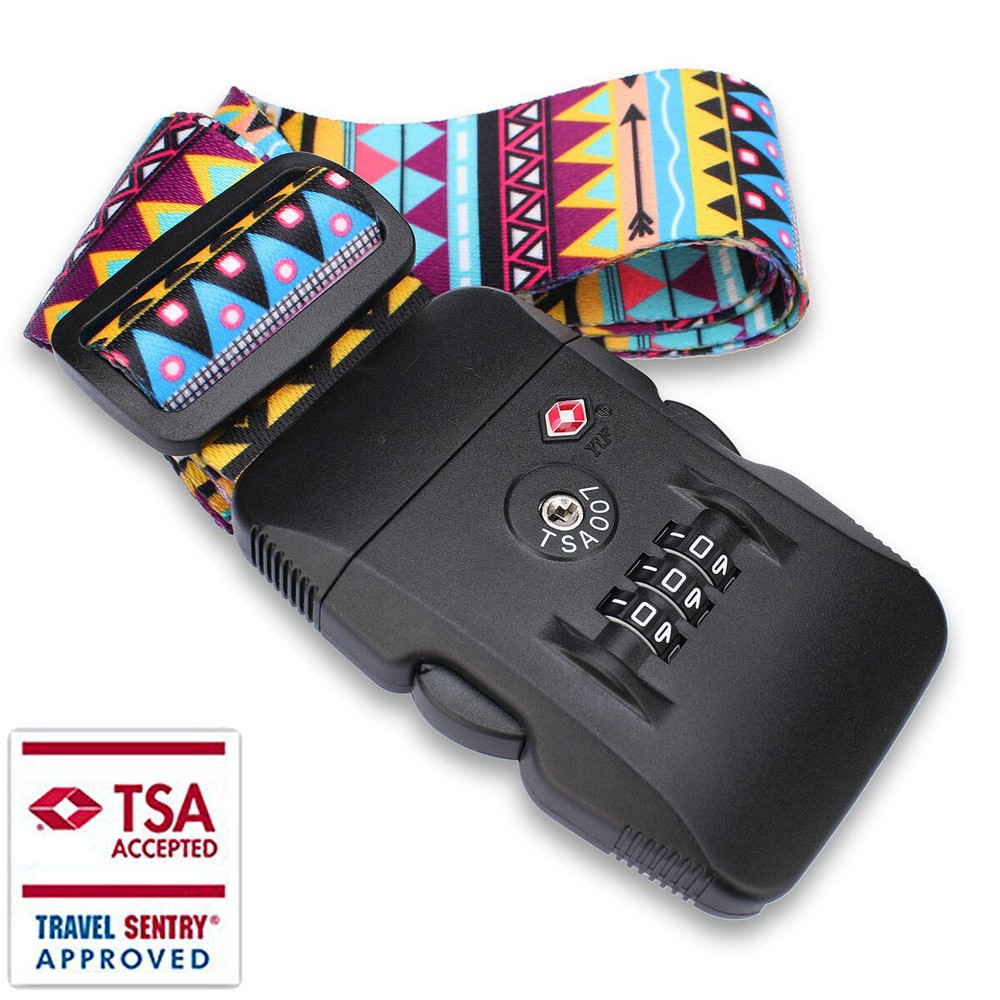 Secure TSA Password Customs Code Lock Travel Luggage Strap Suitcase Baggage Belt