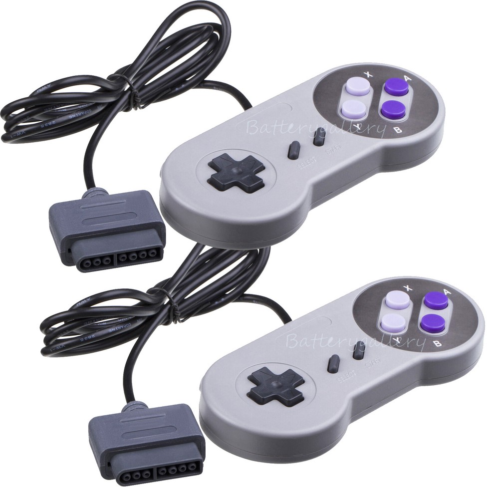 2 New Super Nintendo SNES System Console Replacement  Controller 6FT for SNS-005