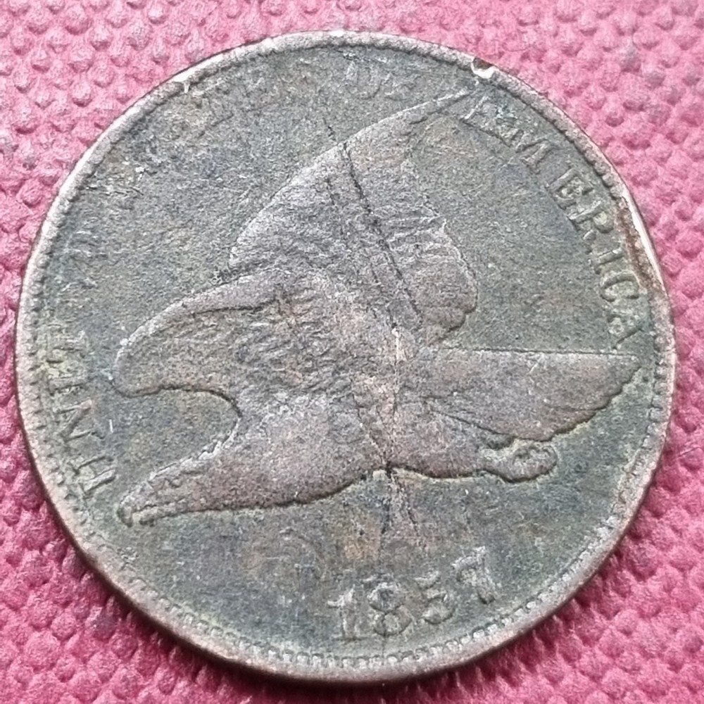 1857 Flying Eagle Cent 1c Better Grade Dark #78686