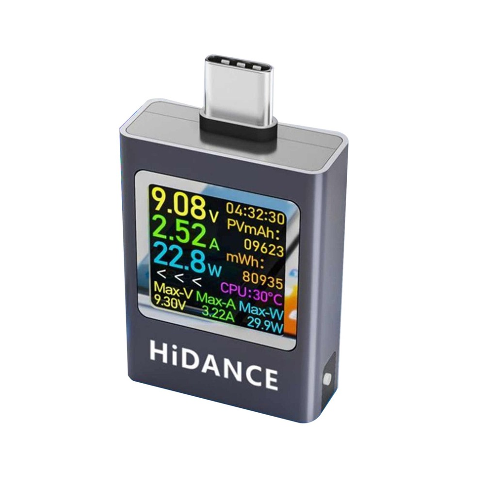 USB C Energy Capacity Tester HD Screen Offline Data Storage Wide Compatibility
