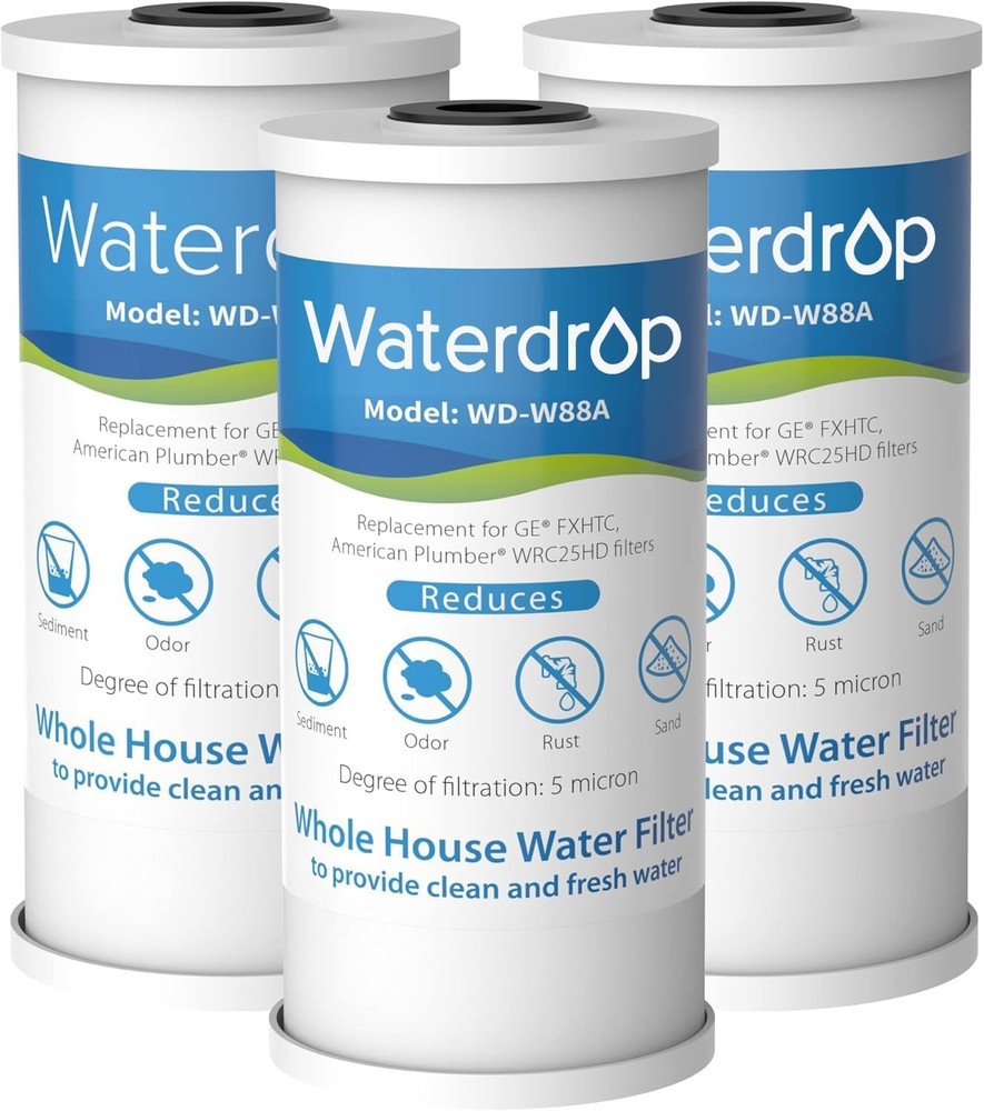 Waterdrop FXHTC Whole House Carbon Water Filter, Replacement for GE® FXHTC(3)