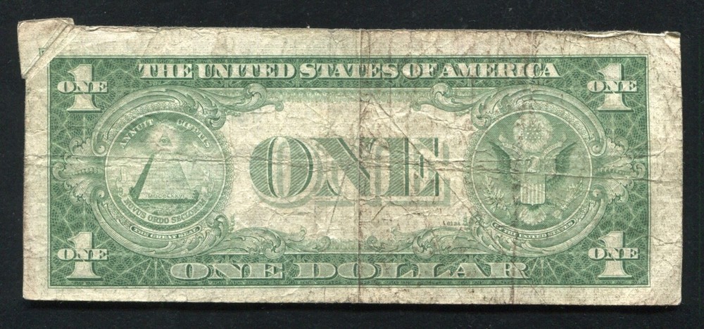 1935-E $1 ONE DOLLAR SILVER CERTIFICATE “BUTTERFLY GUTTER FOLD ERROR”