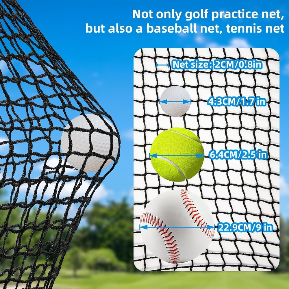 10x10 ft Heavy-Duty Golf Practice Net with Installation Tools & Accessories