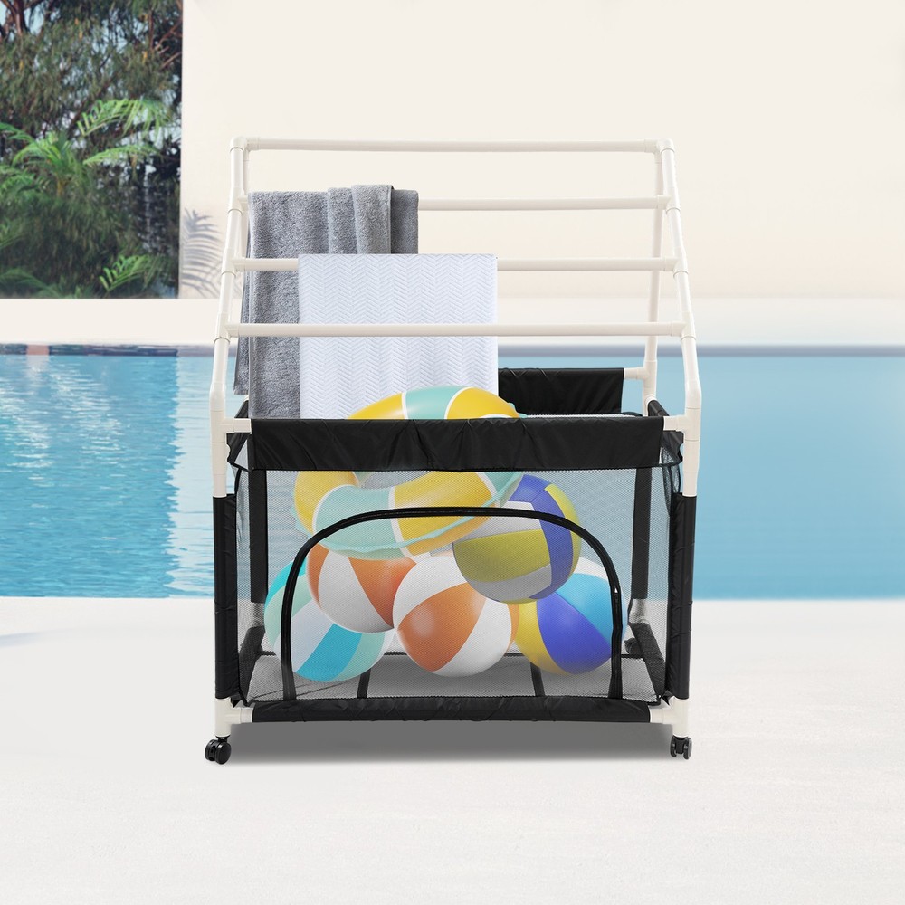 Rolling Pool Noodle Storage Organizer Bin Mesh Organizer Pool Storage Bin