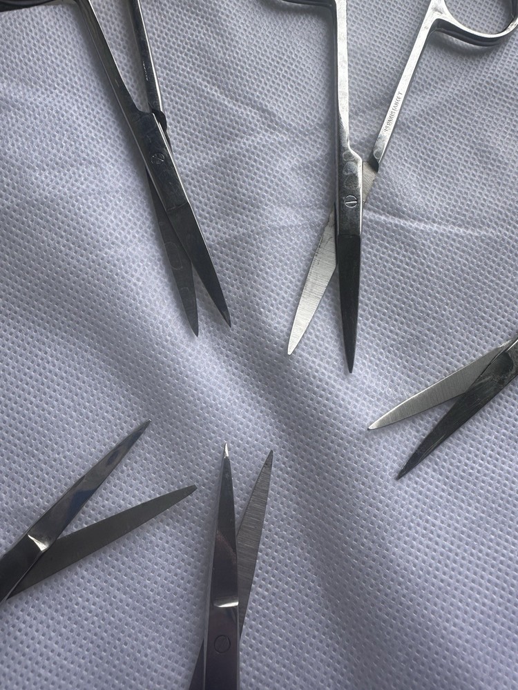 Set of 5 IRIS Scissors, 3.1/2", Curved Delicate Sharp Blades