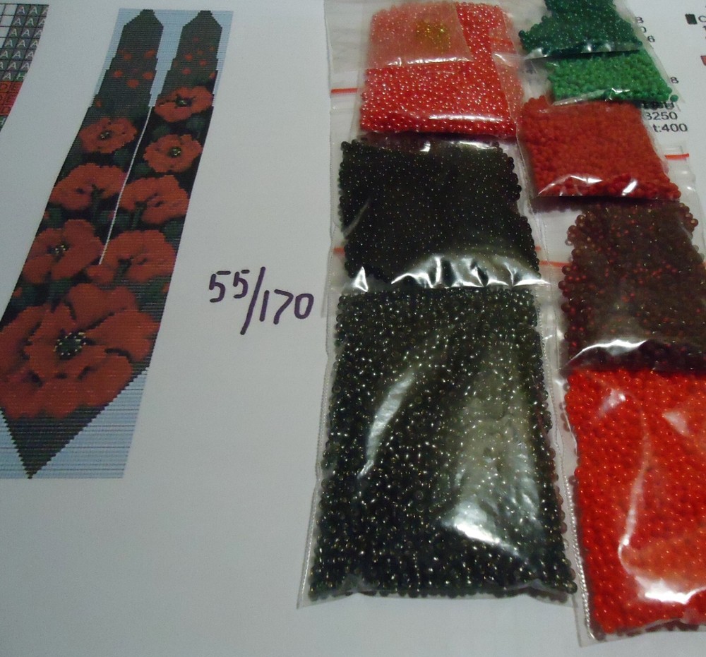 Kit for making a necklace gerdan. Beading Loom Pattern. # C11a