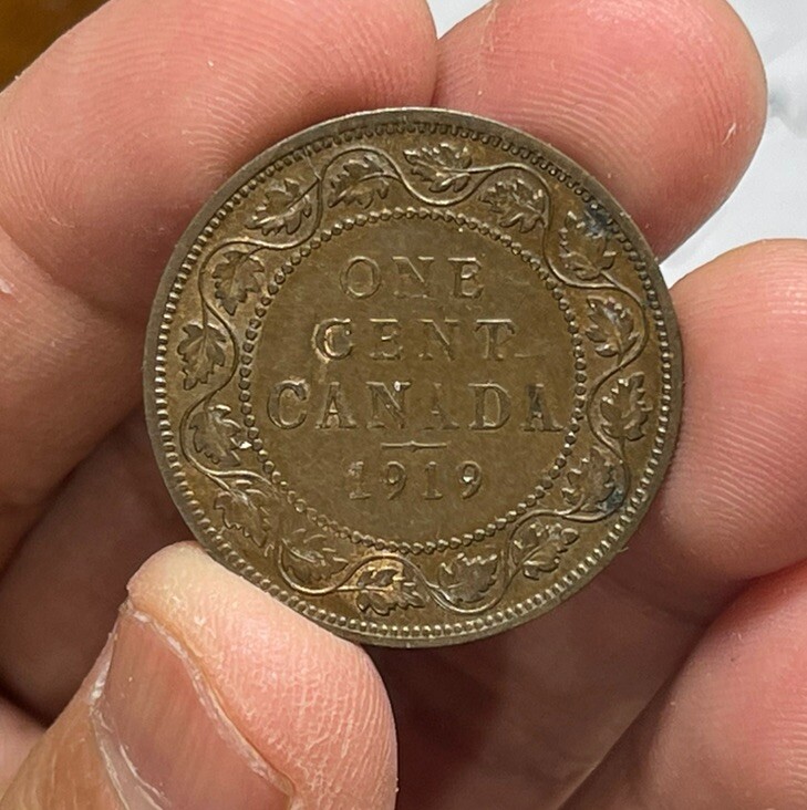 1919 Canada One Cent Coin Great Condition