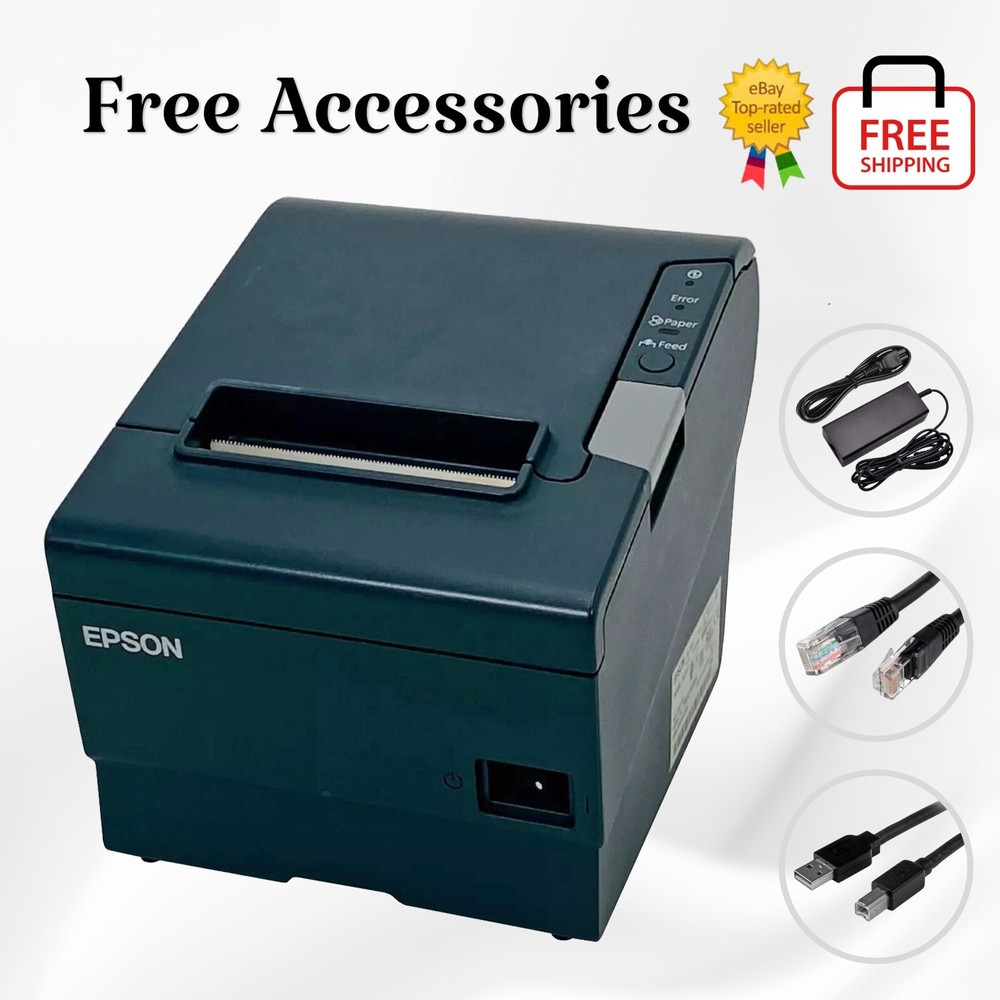 Epson TM-T88V Compact POS Thermal Receipt Ticket Printer USB Host LAN BUNDLE