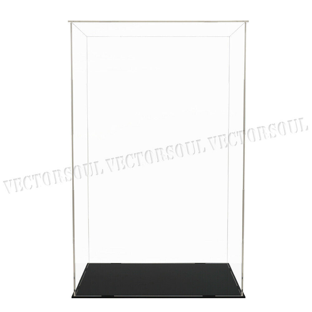 US Acrylic Display Case 20.5" H Large Box Plastic Base Self-Install Dustproof
