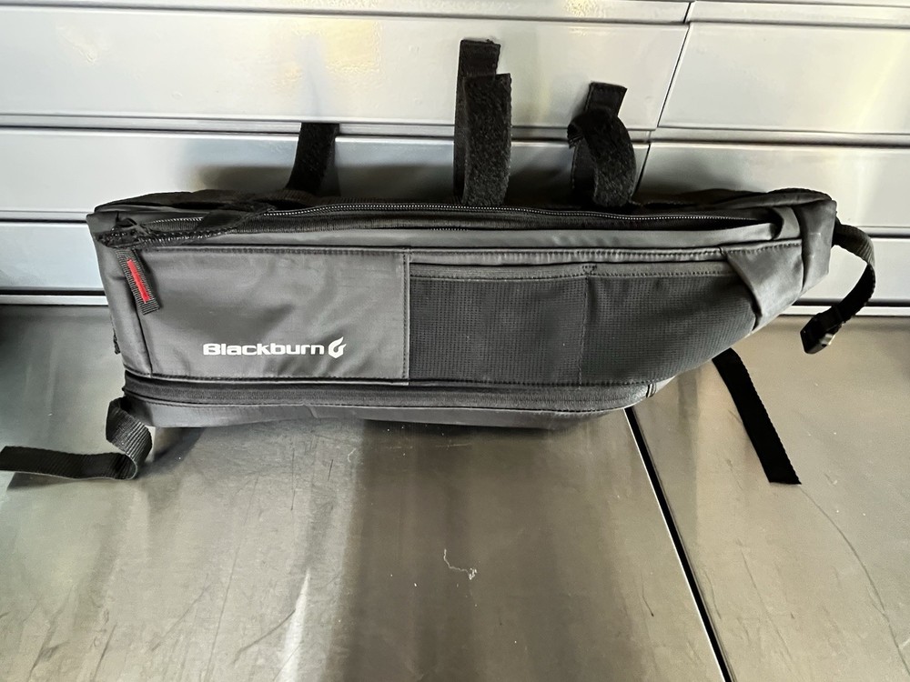 Blackburn Frame Bag Lightweight Water Resistant Black Fabric Zip 2 Pockets