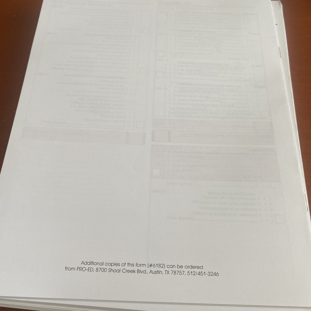 Adaptive Behavior Scale 2nd Edition Second - Examination Booklet ABS-S:2