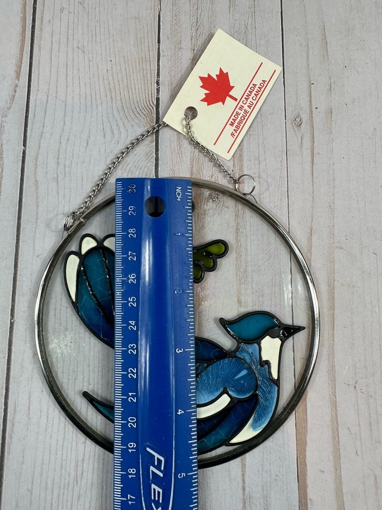 Bluebird Suncatcher, Handpainted, Made In Canada, 5”