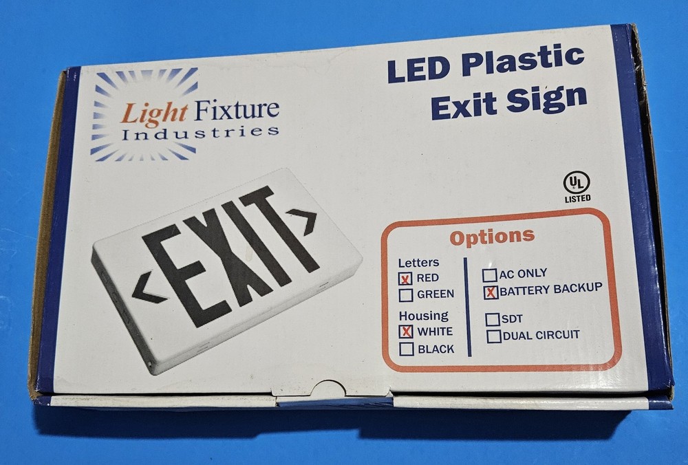 Led Plastic Exit Sign 2 Signs 1 Open Box 2/4/1