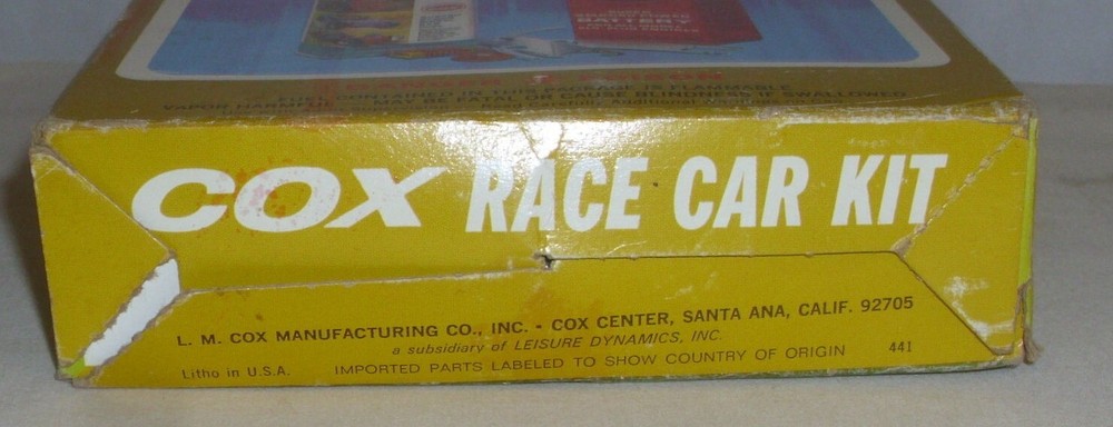 COX FOUR FORTY TETHER RACE CAR ACCESSORY KIT BOXED 1970s