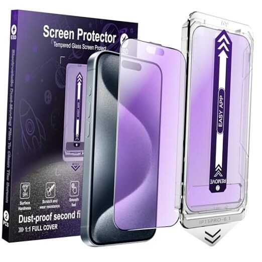 [2-Pack Matte Anti Blue Light iPhone 15 Pro blue-light-blocking Matte [2-Pack]