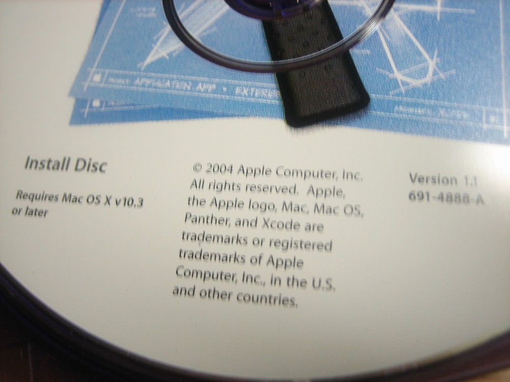 Apple Mac OS X Xcode Tools Install Disc Version 11 691-4888-A 2004