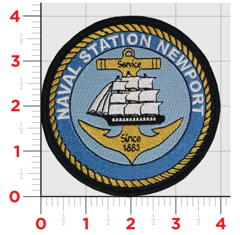 NAVAL STATION NEWPORT EMBROIDERED PATCH WITH HOOK & LOOP