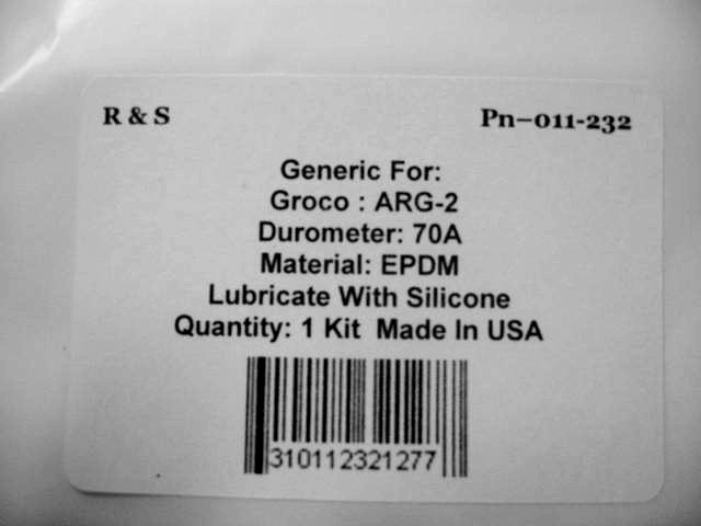 Groco ARG Service Kit ARG-2 / R&S 011-232 EPDM Material