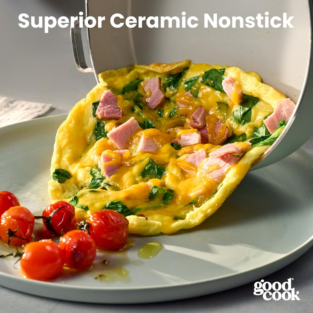 Ceramic Frying Pan Skillet with Removable Handle, Induction Compatible, Nonstick